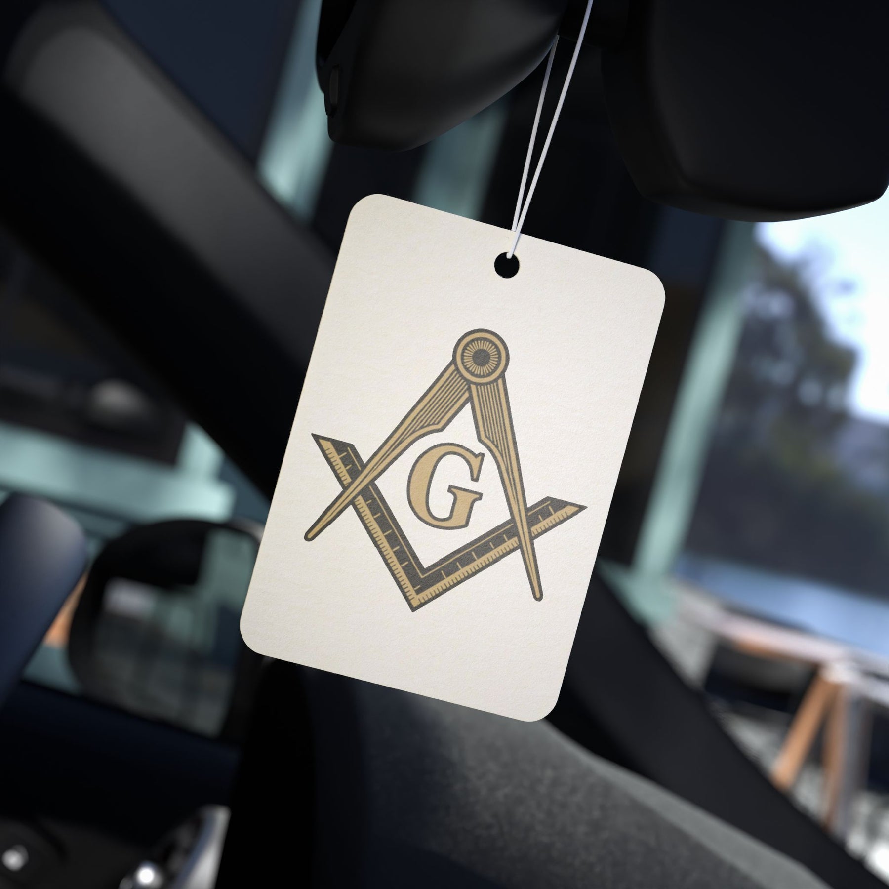 Master Mason Blue Lodge Car Air Freshener - Fresh Scent with Square & Compass G Emblem - Bricks Masons