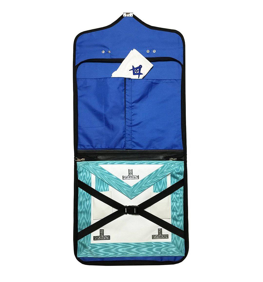 Master Mason Blue Lodge Apron Case - Blue Leather MM, WM, Provincial