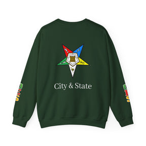 OES Sweatshirt - Colorful Eastern Star & Initials with Personalization - Bricks Masons