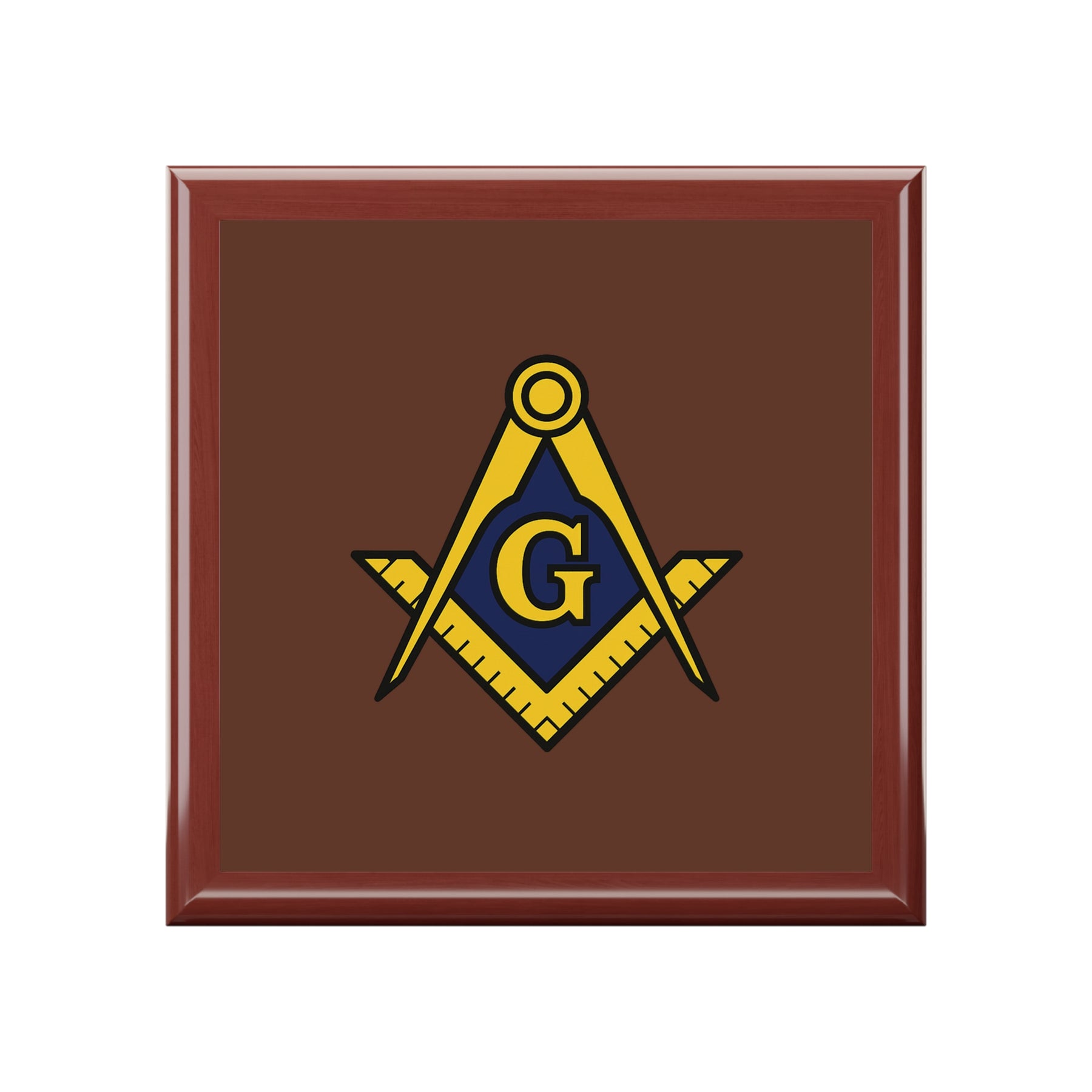 Master Mason Blue Lodge Jewelry Box - Square & Compass with G Emblem