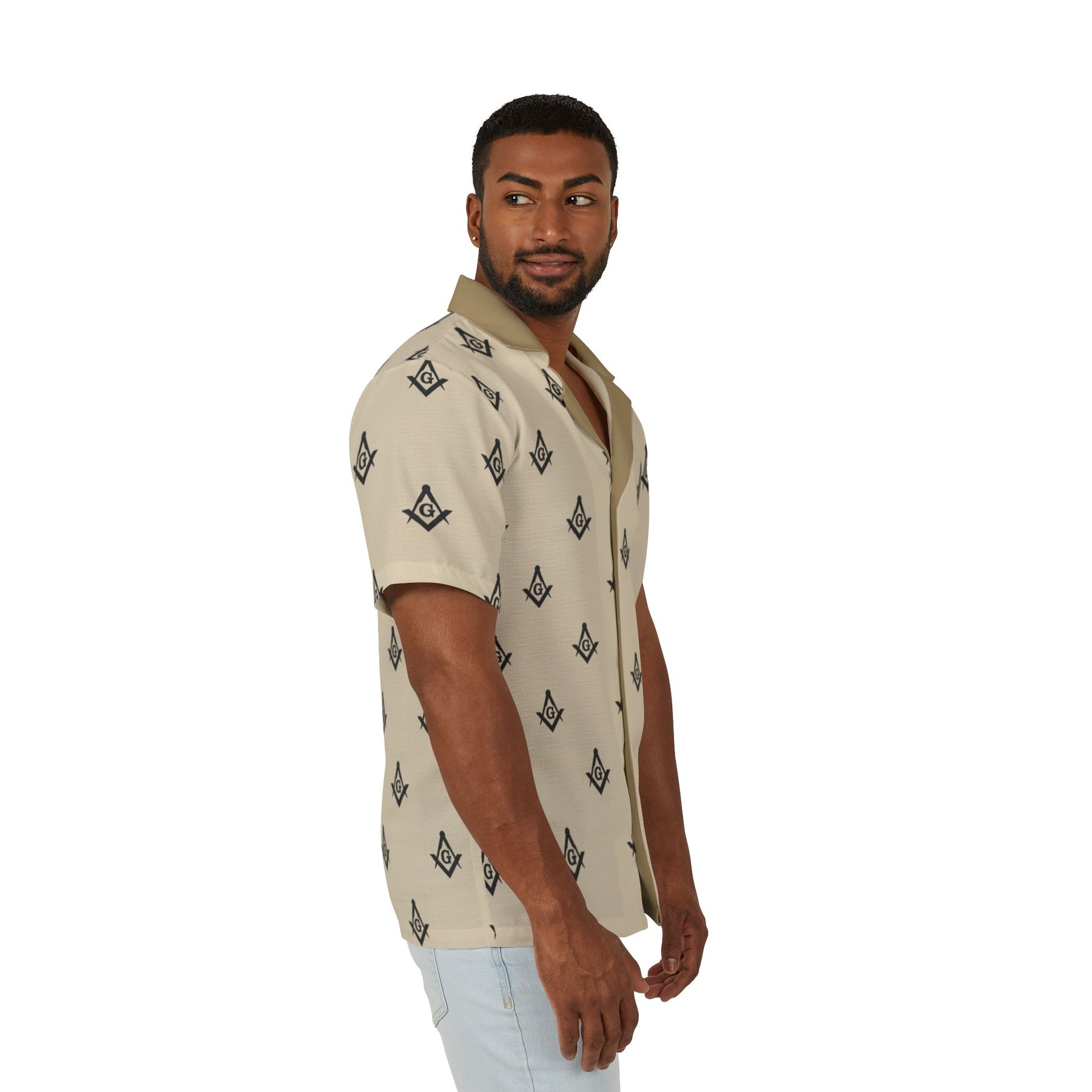 Men's Hawaiian Camp Shirt (AOP) - Bricks Masons