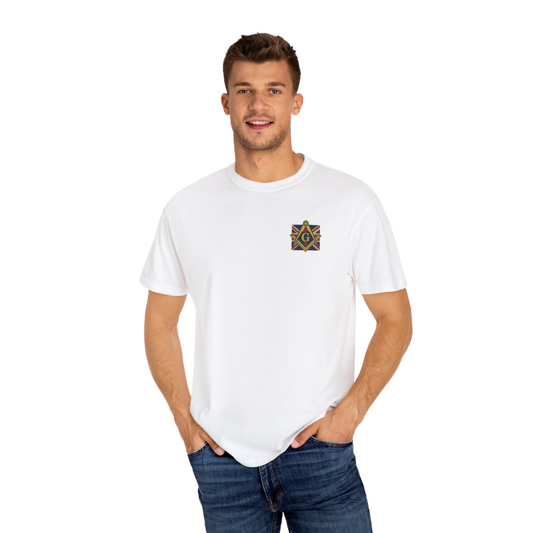 Master Mason Craft T-Shirt - United Kingdom Mason Garment-Dyed Tee - Bricks Masons