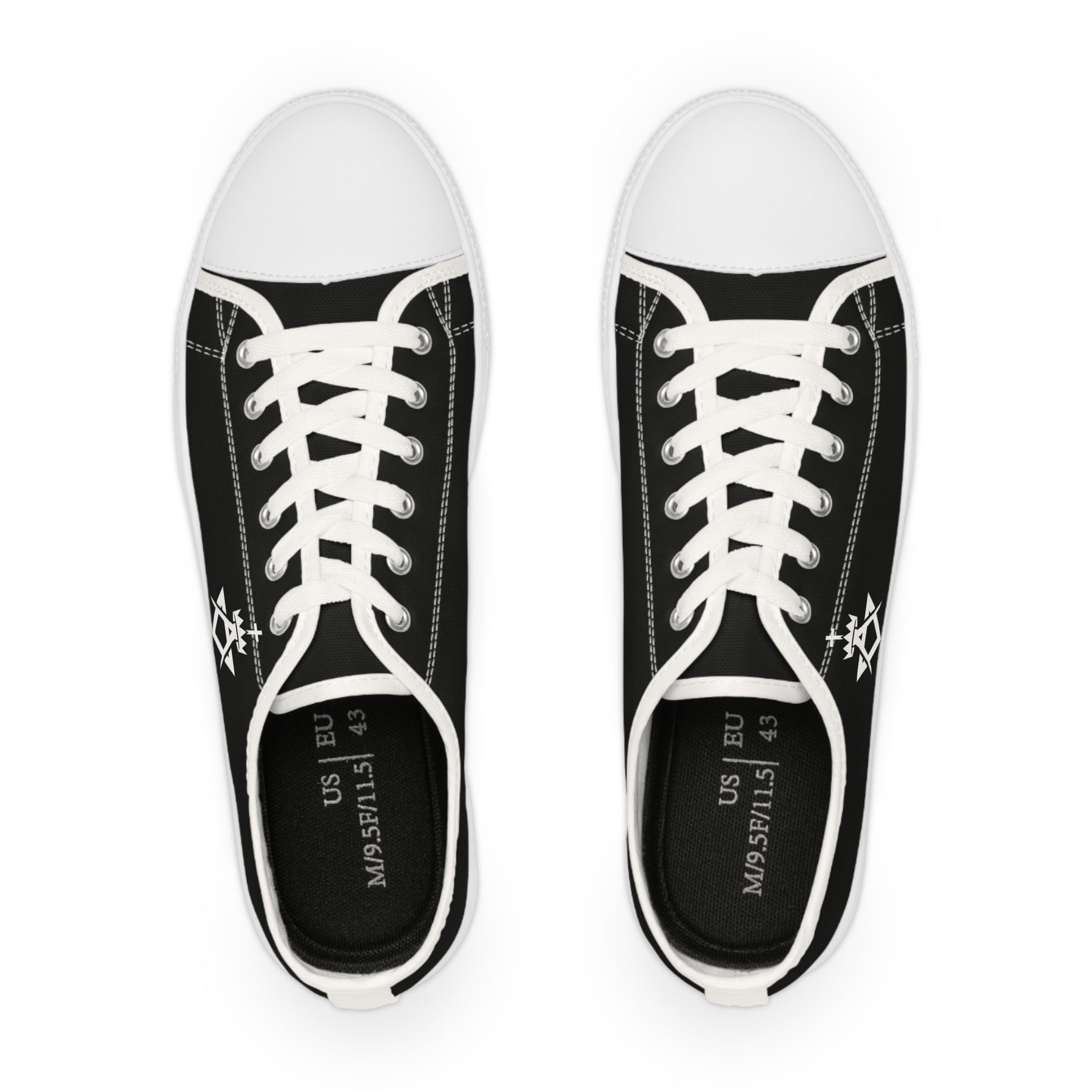 Allied Masonic Degrees Sneaker - Low Top Sneaker Black & White AMD White Emblem - Bricks Masons