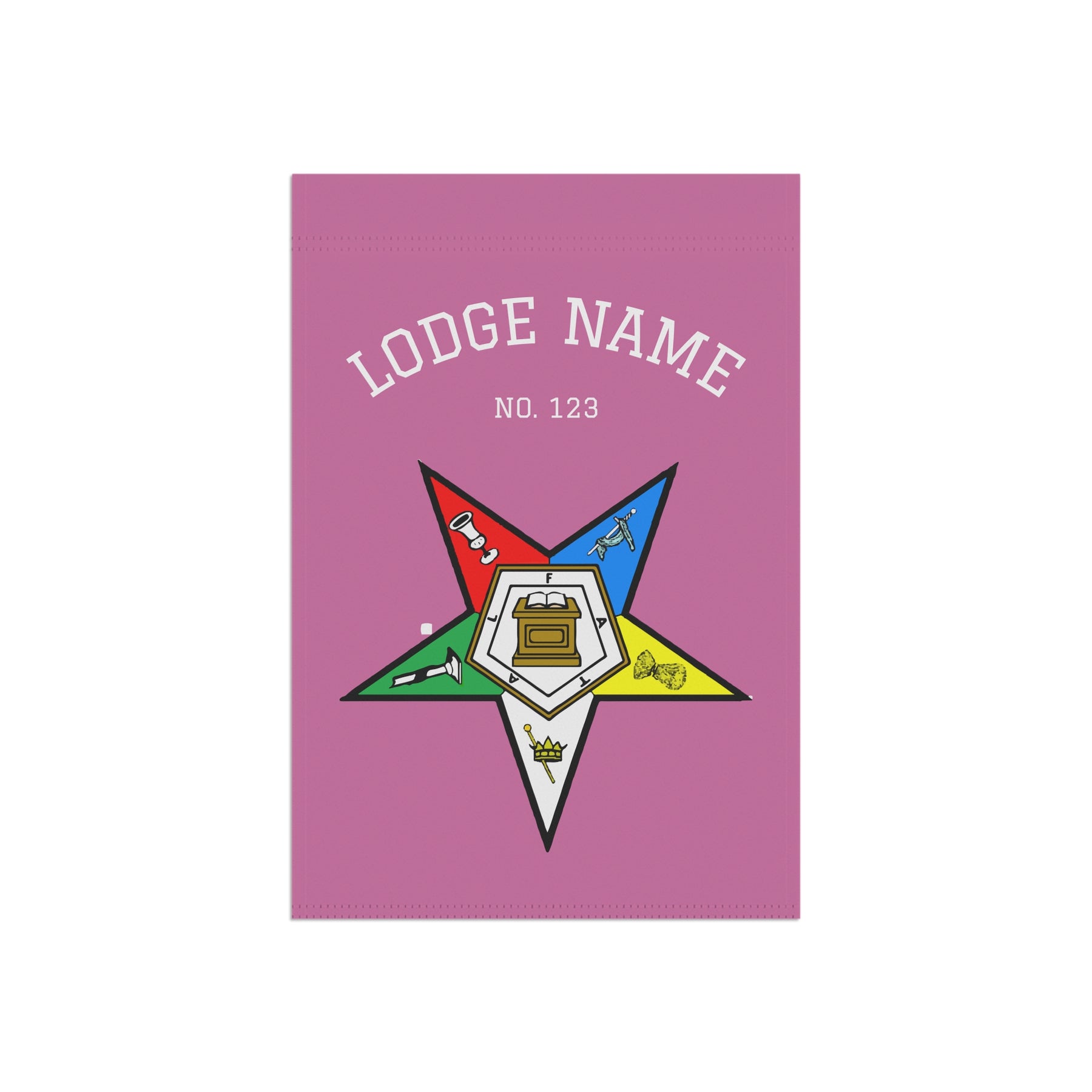 OES Yard Flag - Colorful Star With Personalization - Bricks Masons