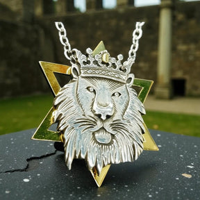 I said Leon Judah Rastafari Silver and Duble Gold 4 Cm Art 1341 - Bricks Masons