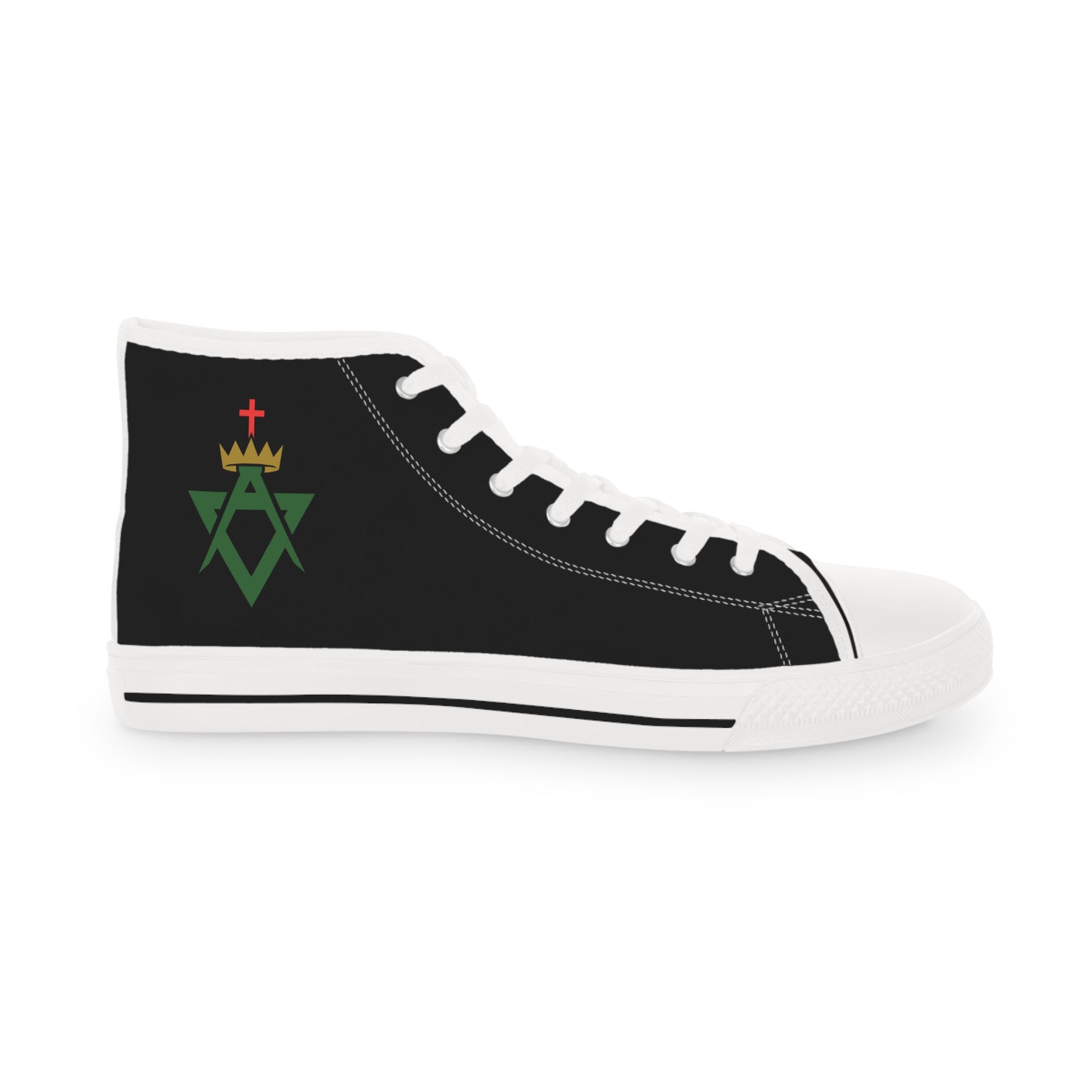 Allied Masonic Degrees Sneaker - High Top Black & White AMD Emblem - Bricks Masons