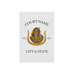 DOI Yard Flag - Personalized White Printed Poly Poplin - Bricks Masons