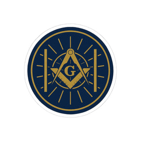 Master Mason Blue Lodge Sticker Decal - Kiss-Cut Colorful - Bricks Masons