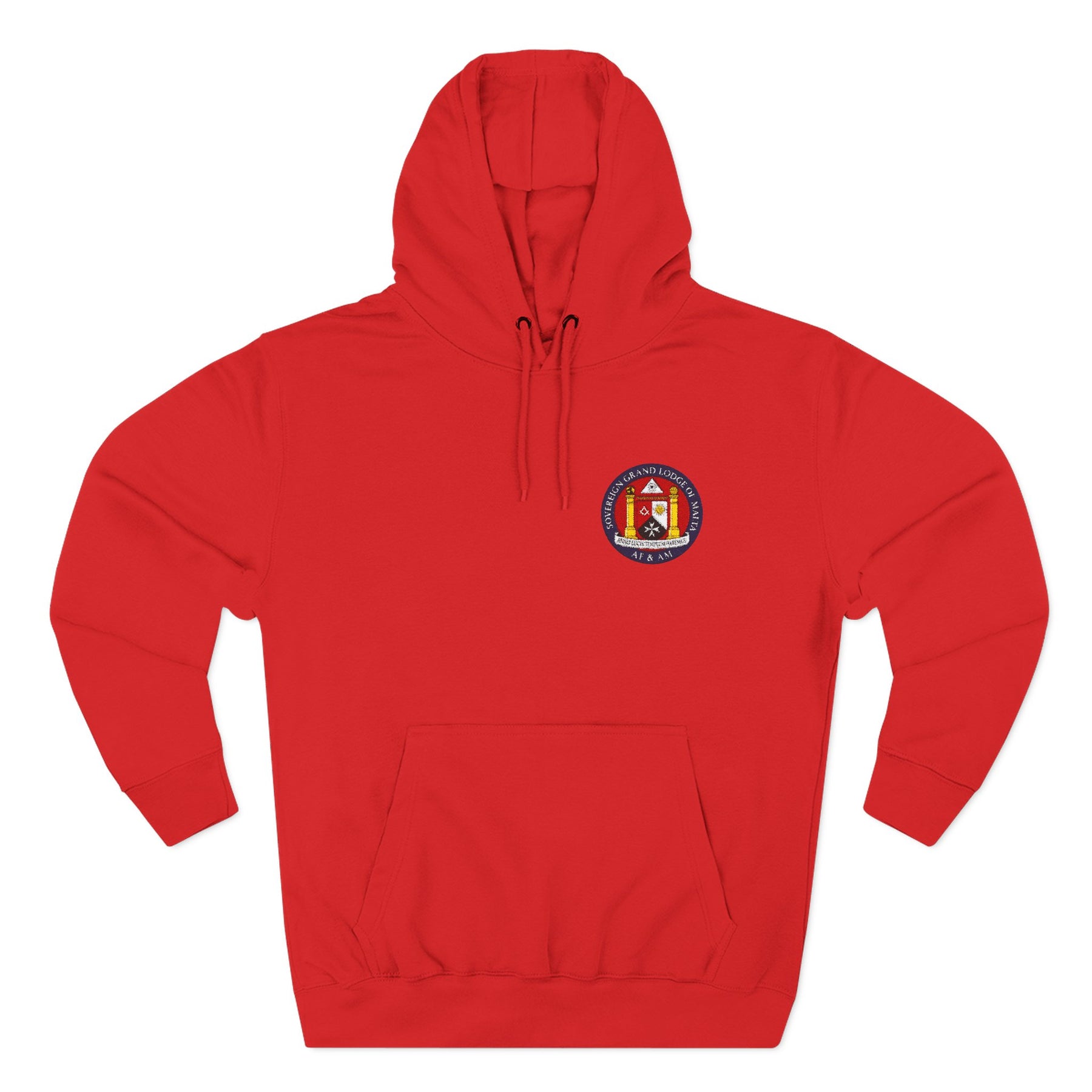 Malta Jurisdiction Hoodie - Three-Panel Fleece Stitched Front Design - Bricks Masons