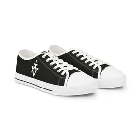 Allied Masonic Degrees Sneaker - Low Top Sneaker Black & White AMD White Emblem - Bricks Masons
