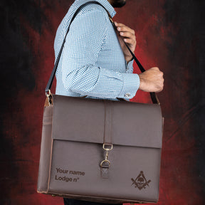 Widows Sons Briefcase - Genuine Cow Leather Convertible Bag - Bricks Masons