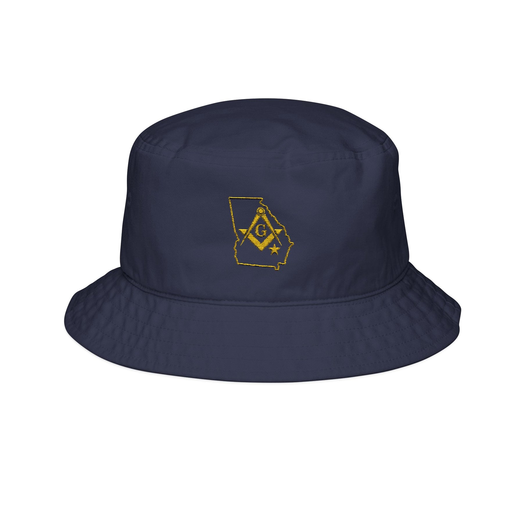 Master Mason Blue Lodge Bucket Hat - Georgia State Outline with S&C G Embroidery