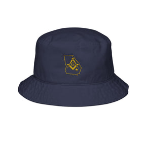 Master Mason Blue Lodge Bucket Hat - Georgia State Outline with S&C G Embroidery
