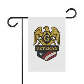 Master Mason Blue Lodge Yard Flag - White Veteran Mason Printed Poly Poplin - Bricks Masons