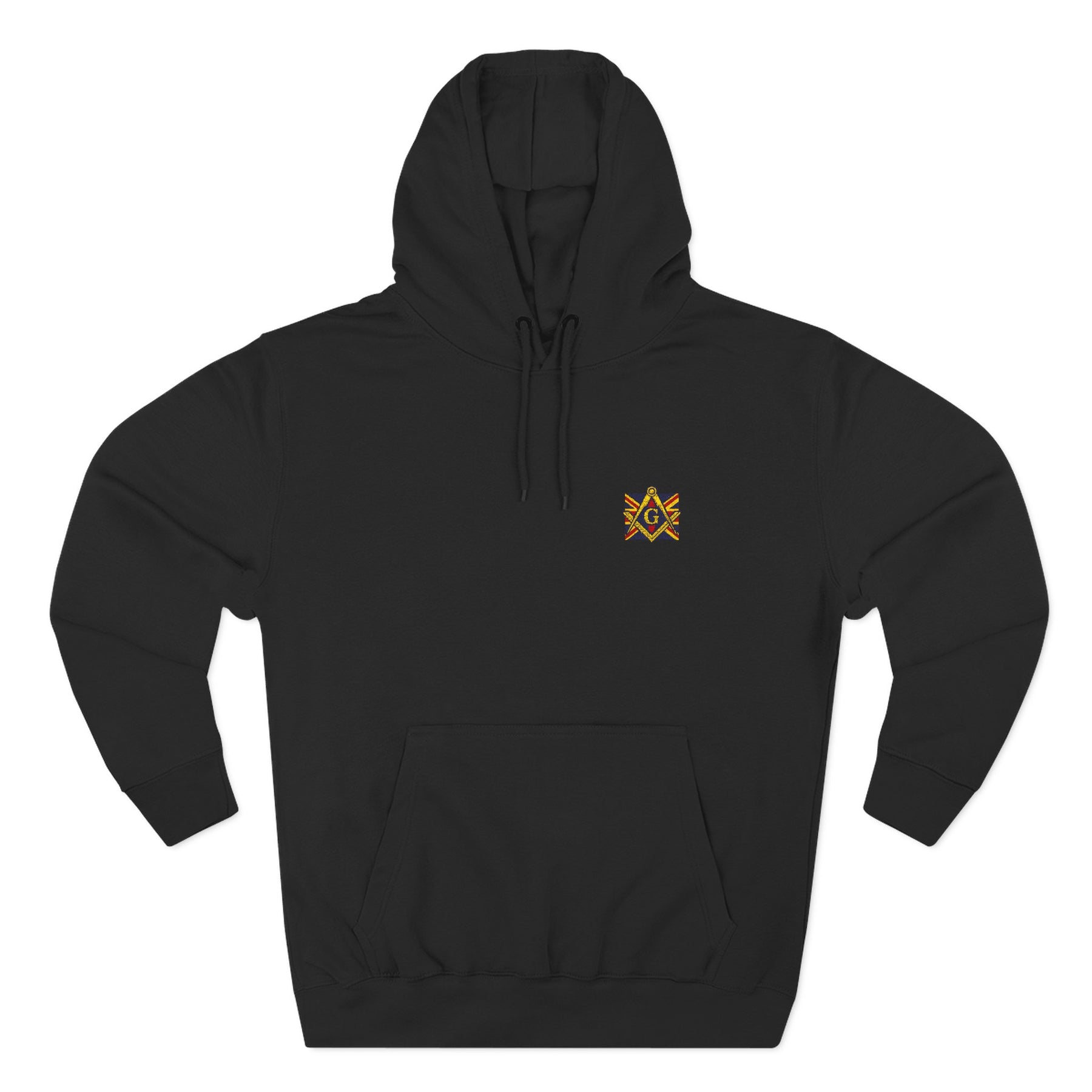 Master Mason Blue Lodge Hoodie - Three-Panel Fleece Signature Chest Stitch - Bricks Masons