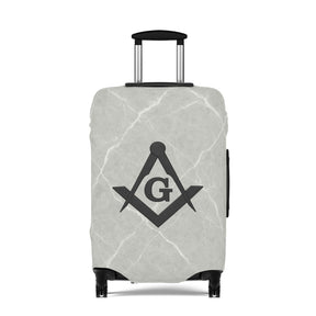 Master Mason Blue Lodge Luggage Cover - Black Square & Compasses with G Emblem