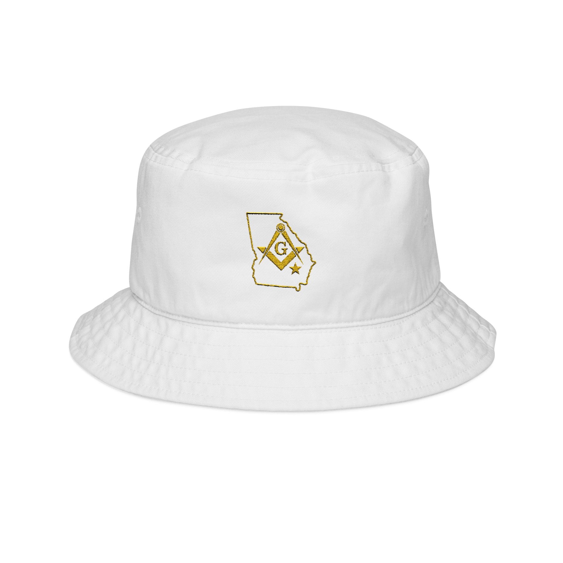 Master Mason Blue Lodge Bucket Hat - Georgia State Outline with S&C G Embroidery