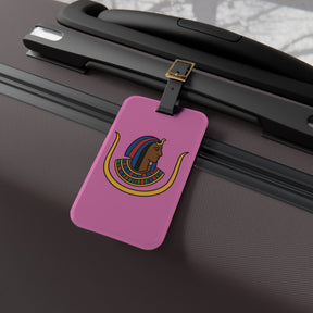 DOI Luggage Tag - Pink With Black Leather Strap - Bricks Masons