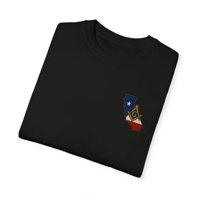 Master Mason Blue Lodge T-Shirt - Garment-Dyed California Mason - Bricks Masons