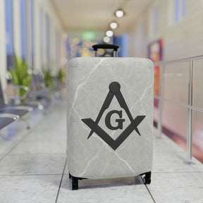 Master Mason Blue Lodge Luggage Cover - Black Square & Compasses with G Emblem