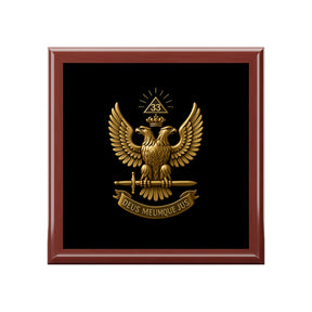 33rd Degree Scottish Rite Jewelry Box - Deus Meumque Jus Wings Up