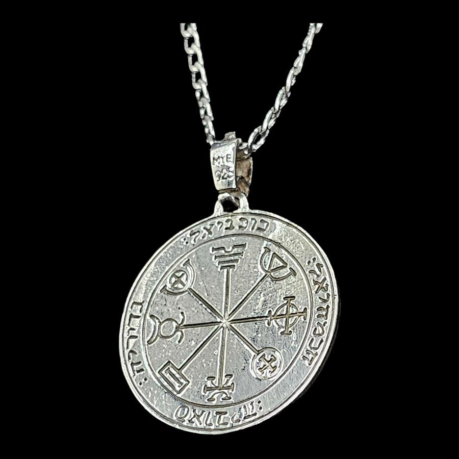 Solomon Pendant Third and Fourth Pentacle consecrated to Mercury 3 cm 9 Gr in silver 44 Seals of Solomon Art 1487 - Bricks Masons