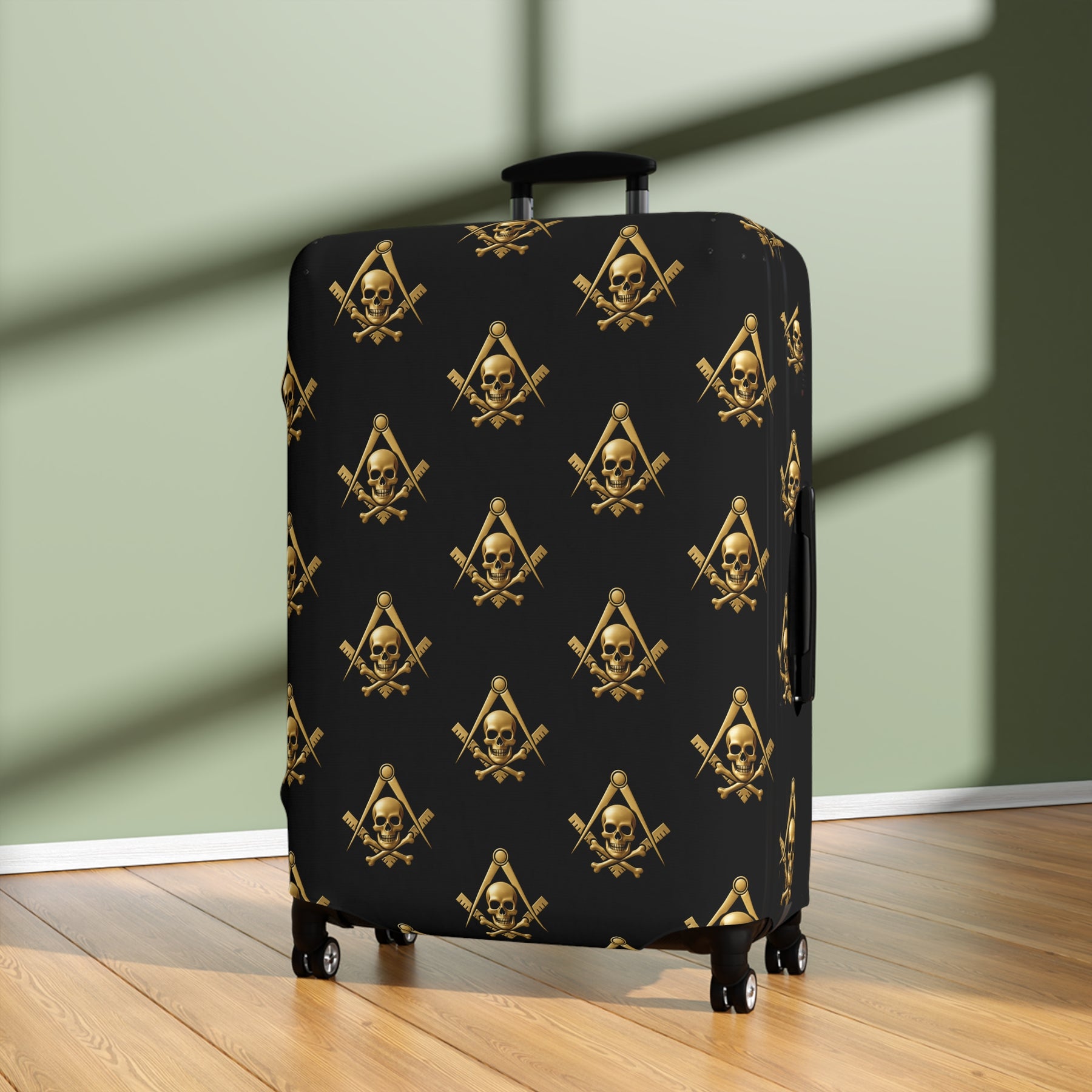 Widows Sons Luggage Cover - Square & Compass with Skull & Bones Emblem Print