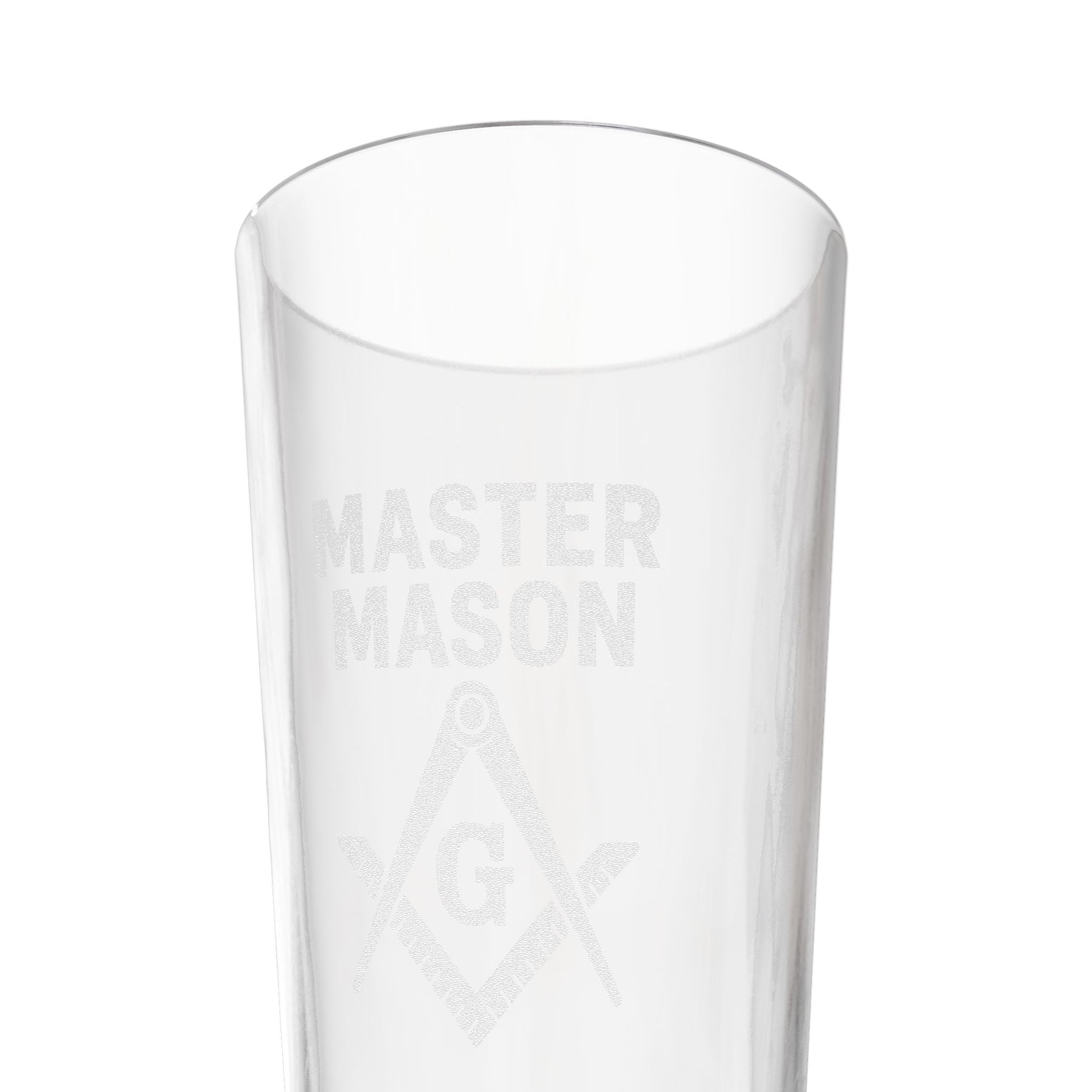 Master Mason Blue Lodge Pint Glass - Square & Compasses with G Design