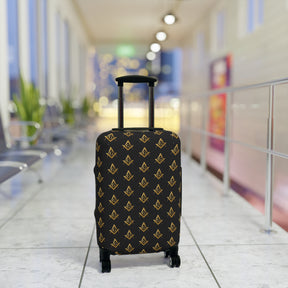 Master Mason Blue Lodge Luggage Cover - Gold Square & Compasses G Emblem Print