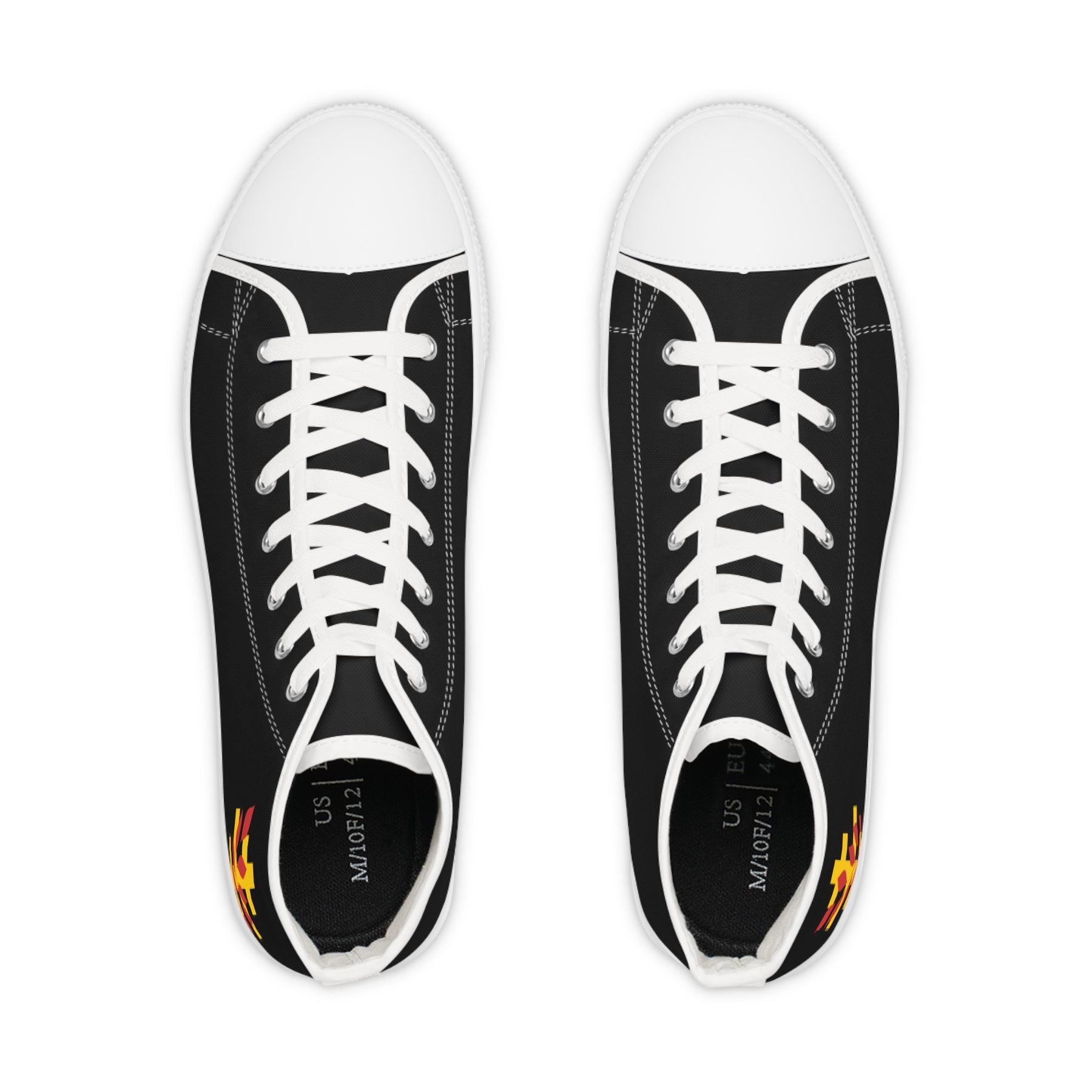Red Branch of Eri Sneaker - High Top Black & White Golden Emblem Red Branch - Bricks Masons