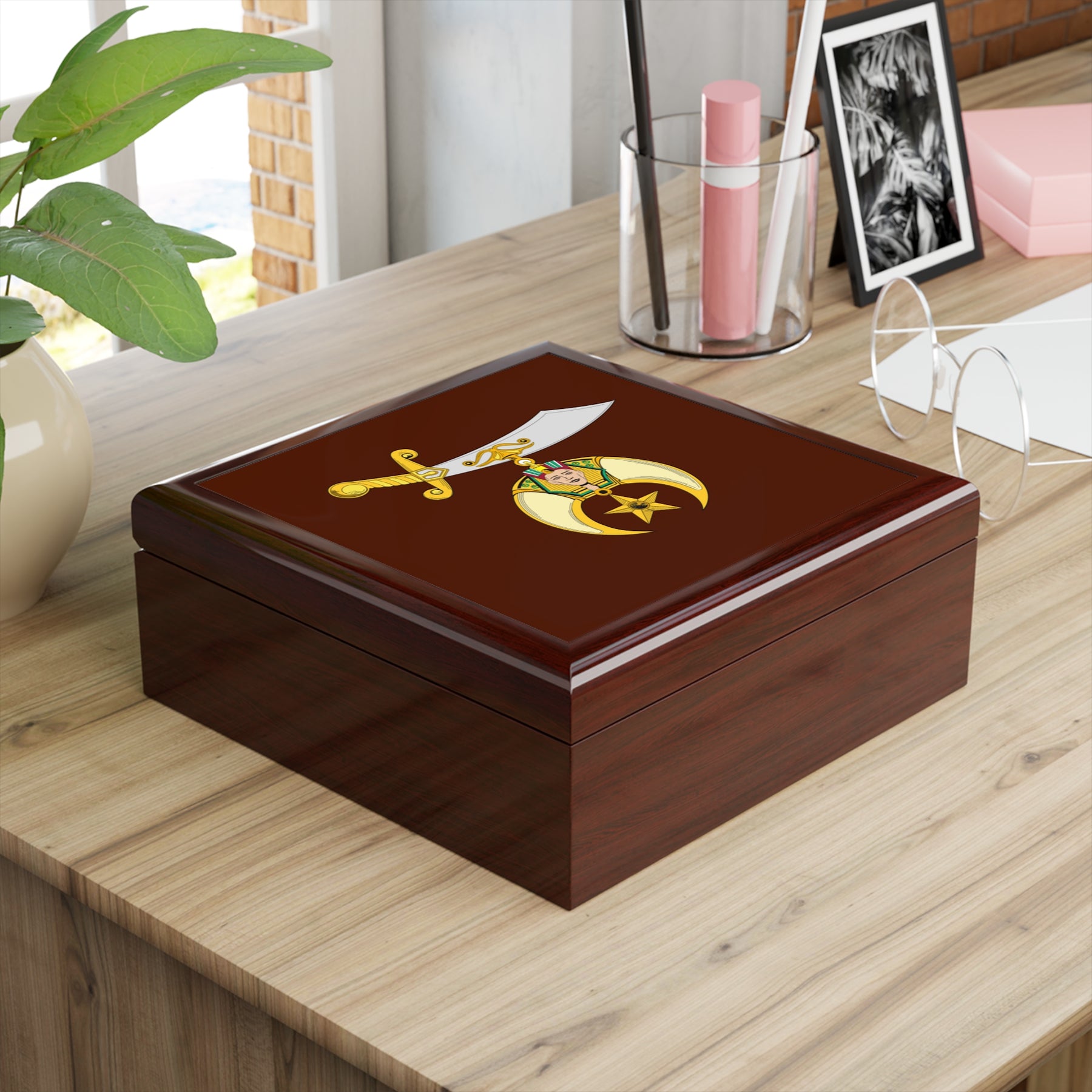 Shriners Jewelry Box - Scimitar & Crescent Emblem