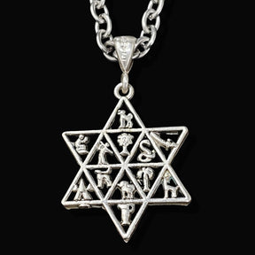Star of David pendant with the 12 Tribes of Israel in Silver 3 cm 7 g Art 154 - Bricks Masons