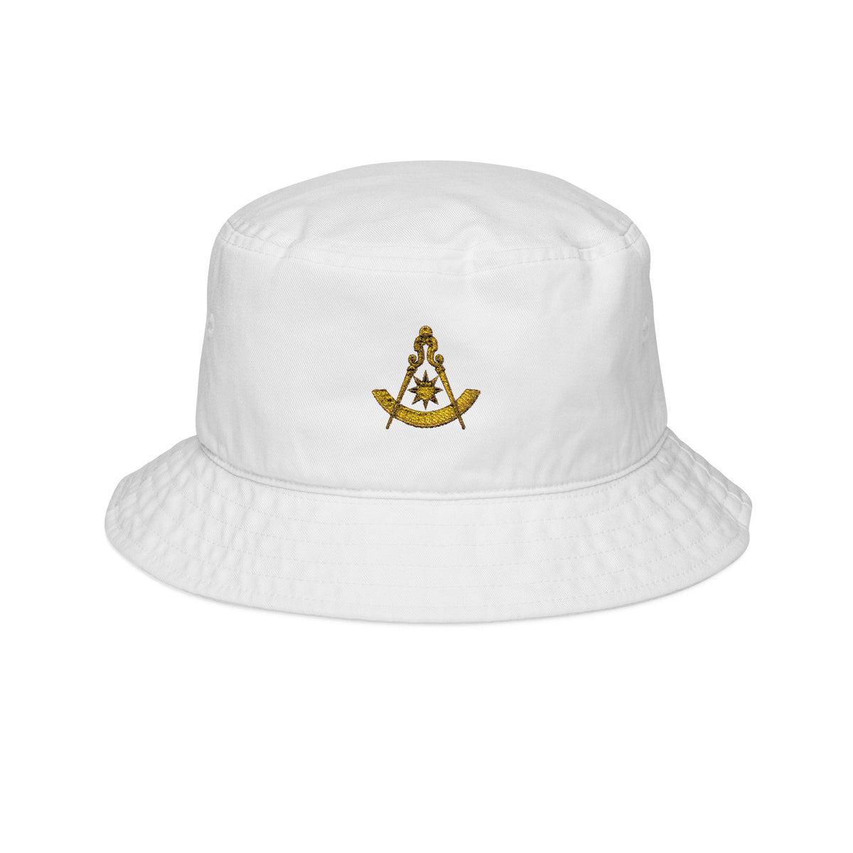 Past Master Blue Lodge Bucket Hat - Square & Quadrant with Sun Embroidery