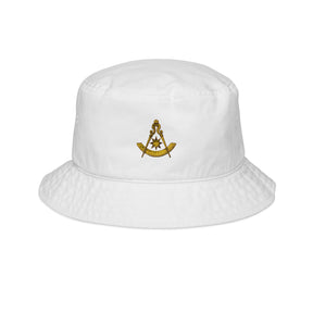 Past Master Blue Lodge Bucket Hat - Square & Quadrant with Sun Embroidery