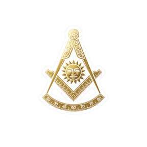 Past Master Blue Lodge Sticker Decal - Kiss-Cut Gold Square & Compass - Bricks Masons