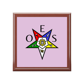 OES Jewelry Box - Eastern Star & Initials Pentagram Down