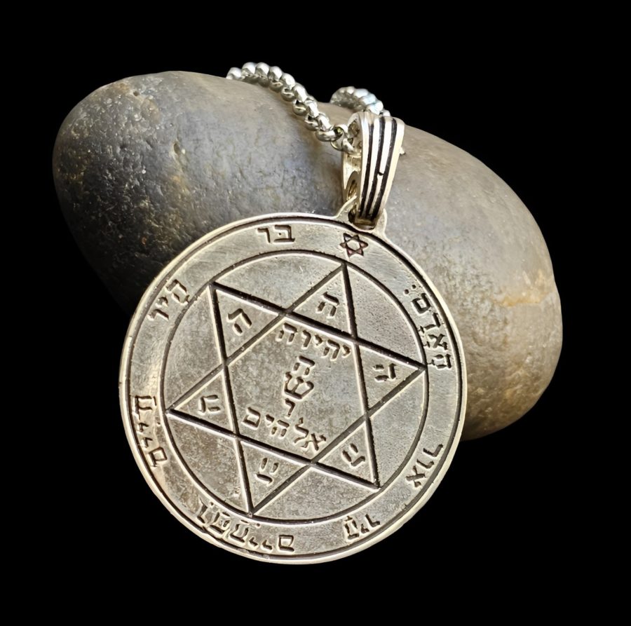 First and Second Pentacle Pendant consecrated to Mars in Silver 3 cm 11 g 44 Seals of Solomon Art 1577 - Bricks Masons