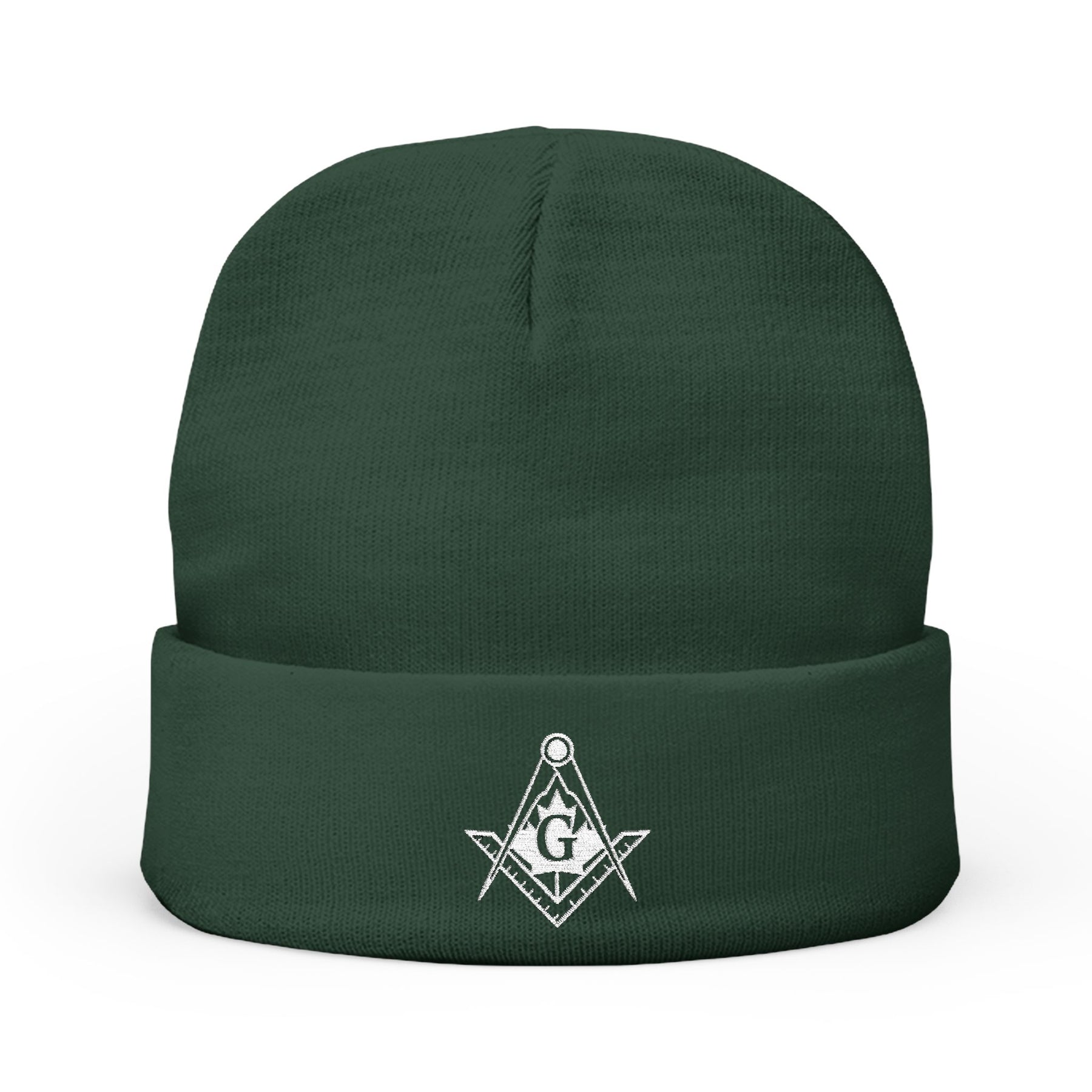 Master Mason Blue Lodge Canada Jurisdiction Beanie - Knit Embroidery Maple Leaf With S&C - Bricks Masons
