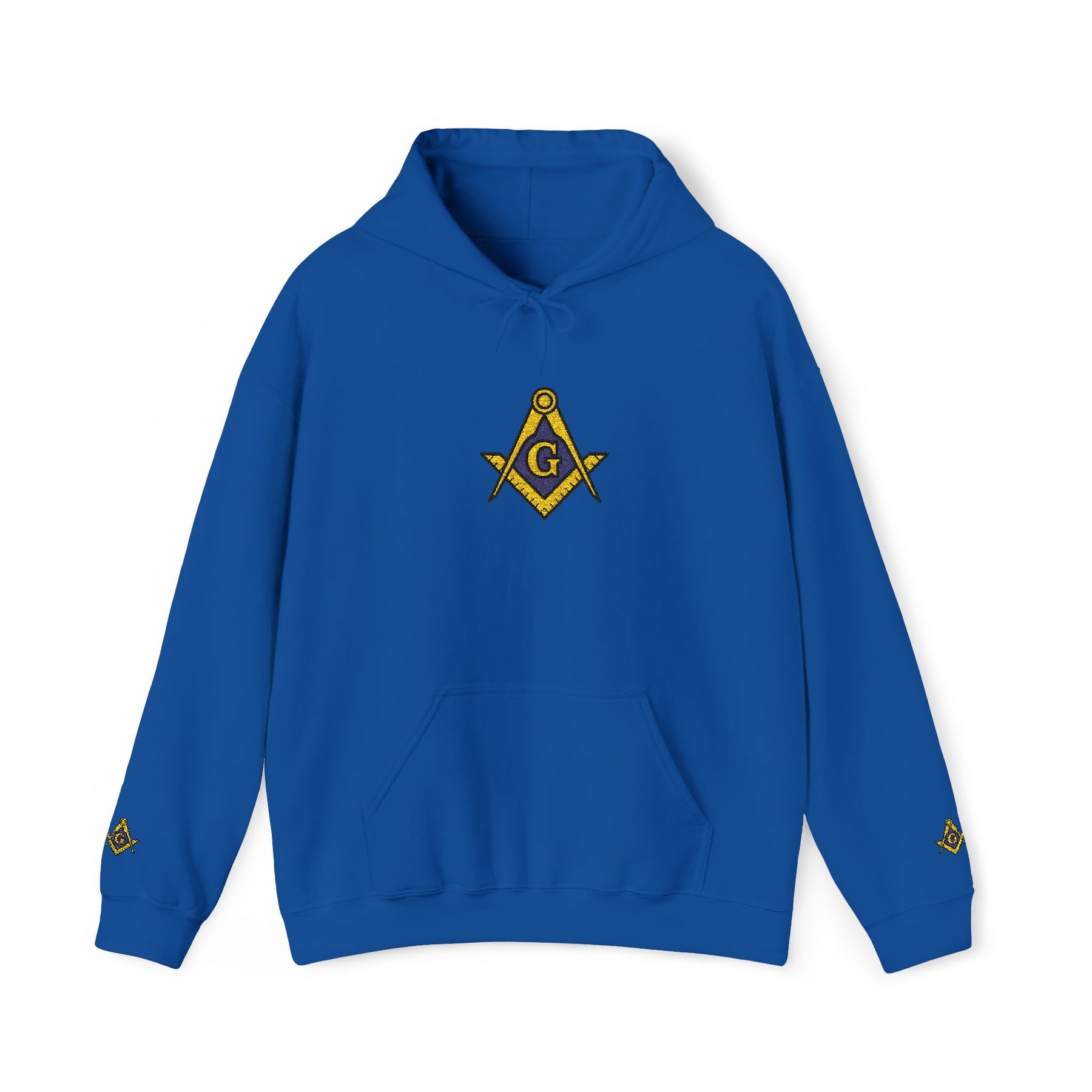 Master Mason Blue Lodge Hoodie - Soft Cotton Poly Blend Embroidered Detail - Bricks Masons