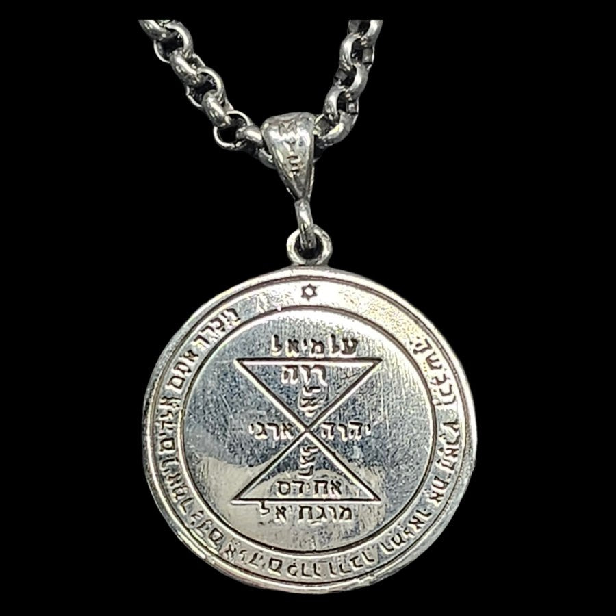 Solomon Pendant Third Pentacle consecrated to Venus Silver 3 Cm 8 Gr 44 Seals of Solomon Art 1583 - Bricks Masons