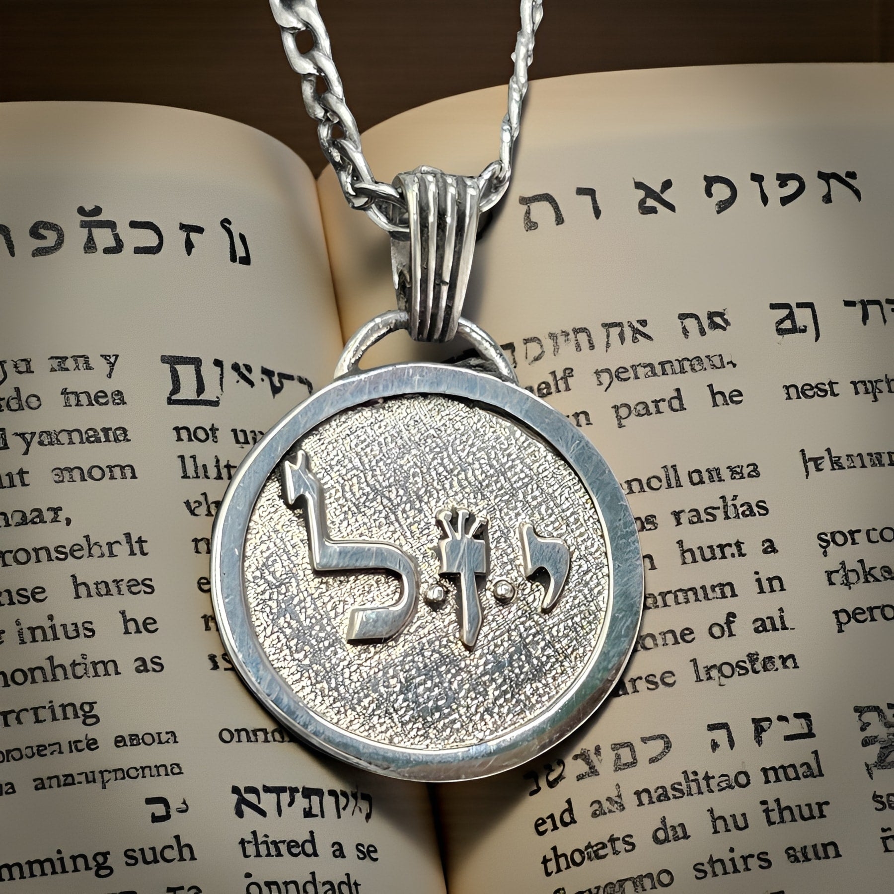 I said Kabbalah HEAVEN ON EARTH Lamed Zain Yud Name of God 13 EZALEL in silver 2.5 Cm 9 Gr Art 1584 - Bricks Masons