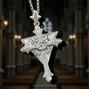Rosicrucian Pendant in Silver 6 x 3 cm 14 g Mystic Order Art 1587 - Bricks Masons