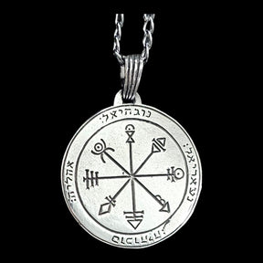Solomon Pendant First and Second Pentacle consecrated to Venus in Silver 3 Cm 9 Gr 44 Seals of Solomon Art 1591 - Bricks Masons