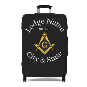 Master Mason Blue Lodge Luggage Cover - S&C G Emblem with Personalization