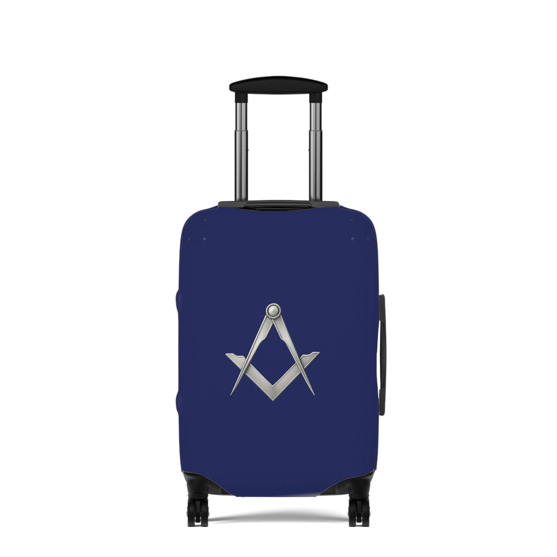 Master Mason Blue Lodge Luggage Cover - Blue with Silver Square & Compasses Emblem