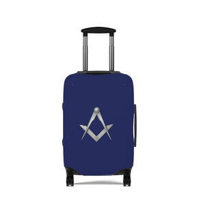 Master Mason Blue Lodge Luggage Cover - Blue with Silver Square & Compasses Emblem