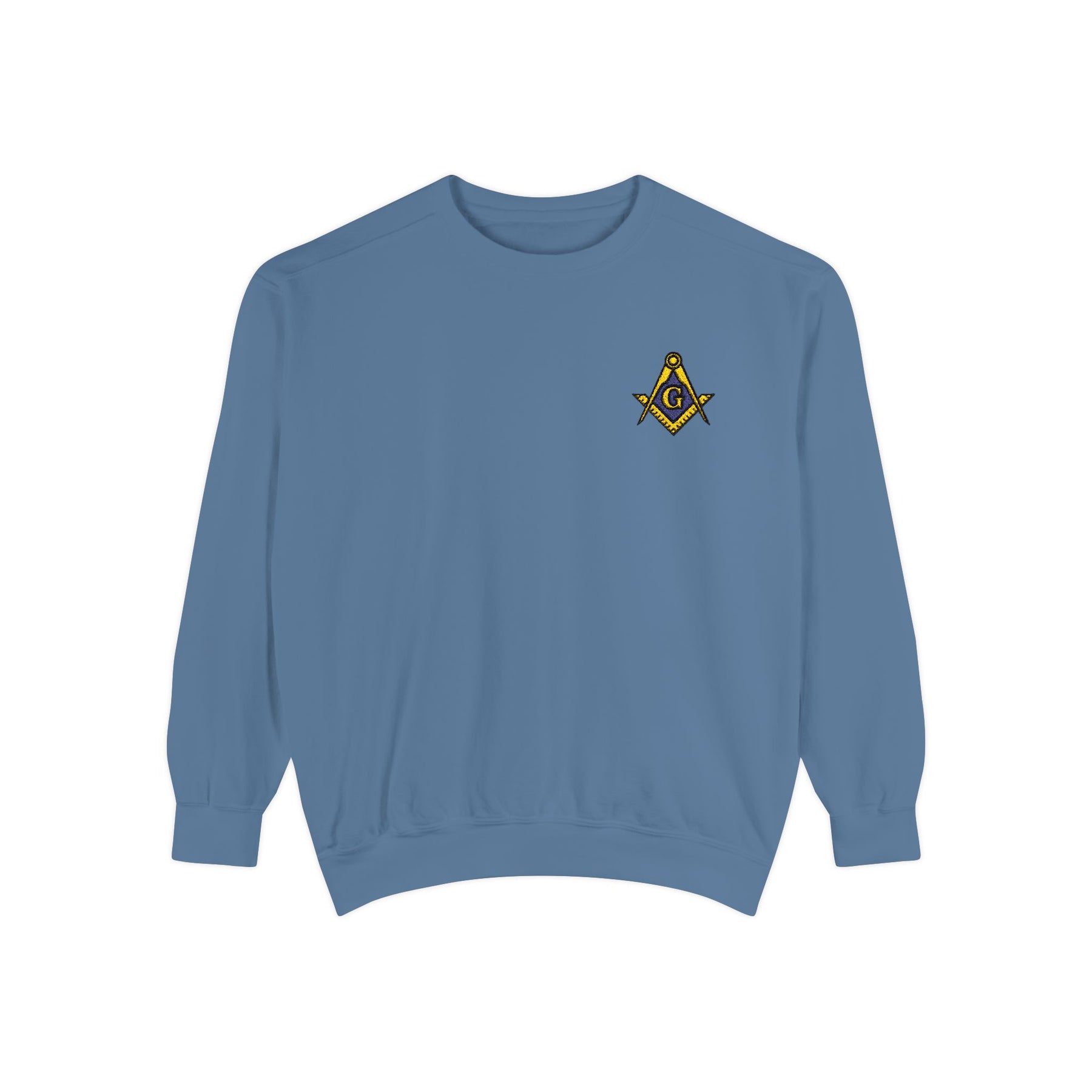 Master Mason Blue Lodge Sweatshirt - Embroidered Emblem Square & Compass G - Bricks Masons