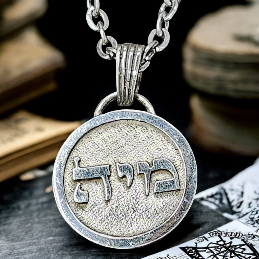 I said Kabbalah I ACQUIRE CONSCIOUSNESS OF UNITY Hei Yud Mem Name of God 48 MIHAEL in silver 2.5 Cm 9 Gr Art 1616 - Bricks Masons
