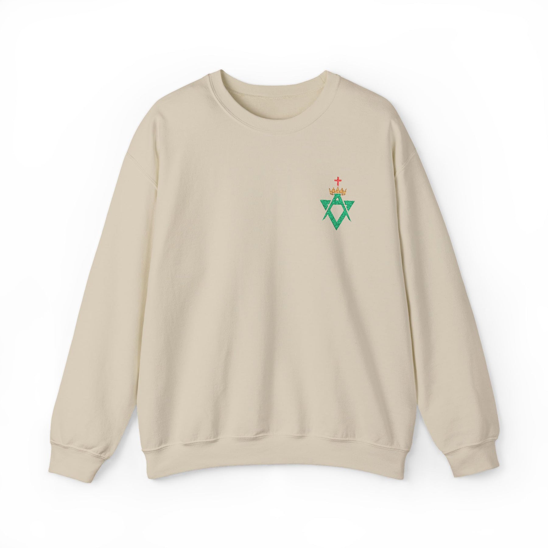 Allied Masonic Degrees Sweatshirt - Crewneck Front Embroidery - Bricks Masons