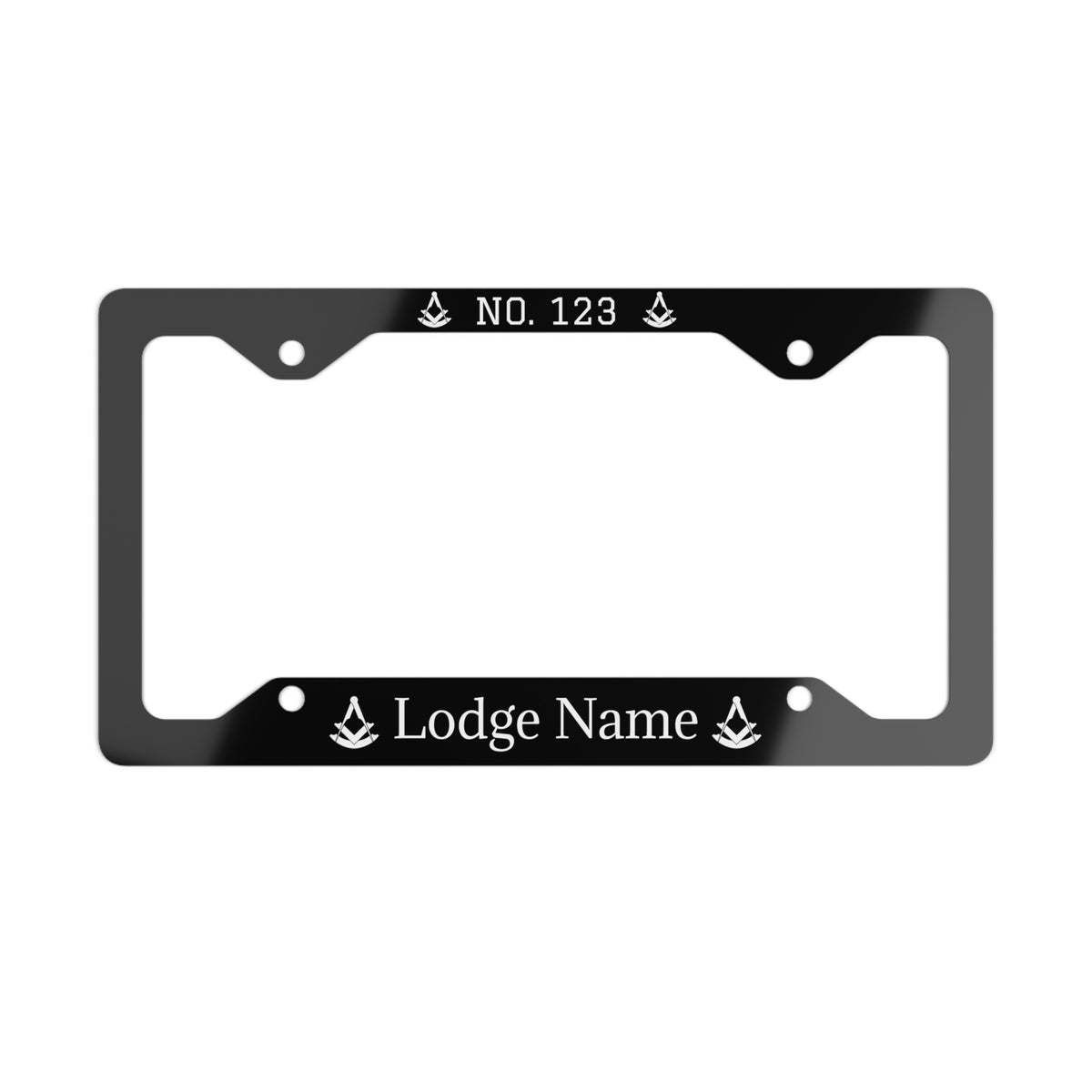 Past Master Blue Lodge License Plate Frame - Custom Square Compass & Quadrant